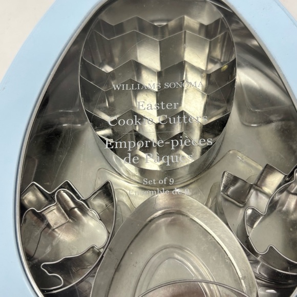 WILLIAMS SONOMA Set Of 2 Easter Cookie Cutter Set In Egg Shaped Tin Bunny Chick - Picture 2 of 5